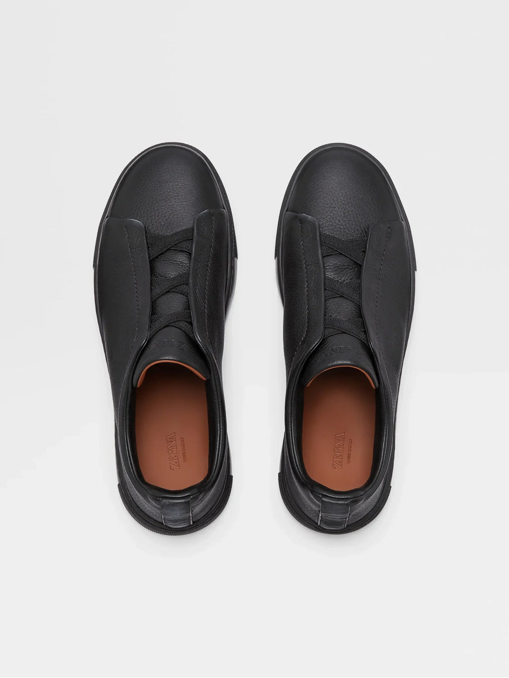 Zegna Triple Stitch Slip-On Sneaker black