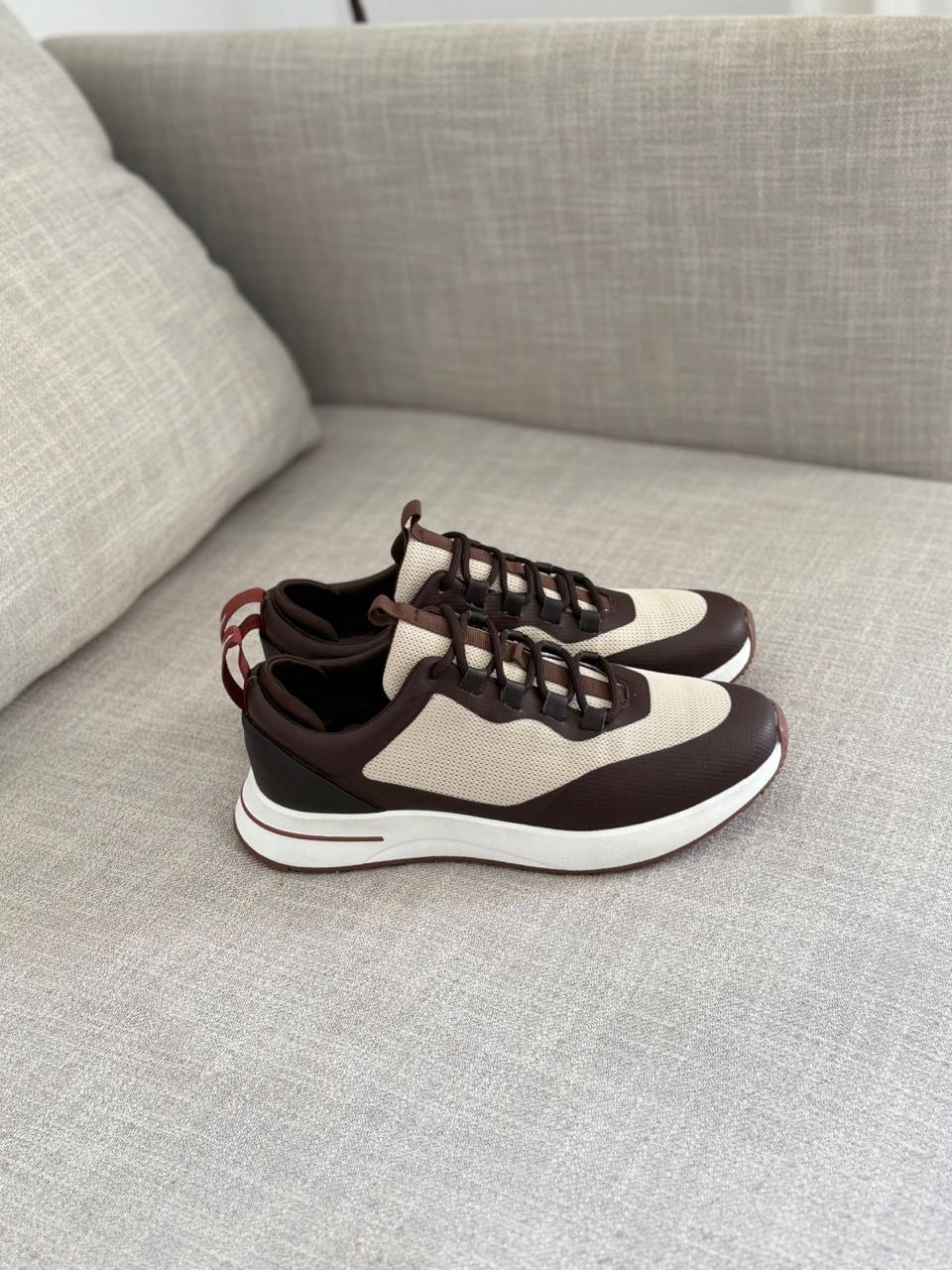 Loro piana Leather & Mesh Lace-Up Sneakers
