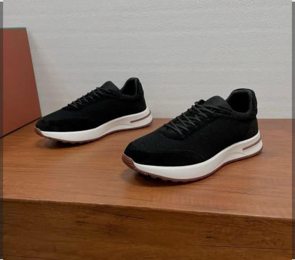 Loro piana Black Suede Low-Top Sneakers