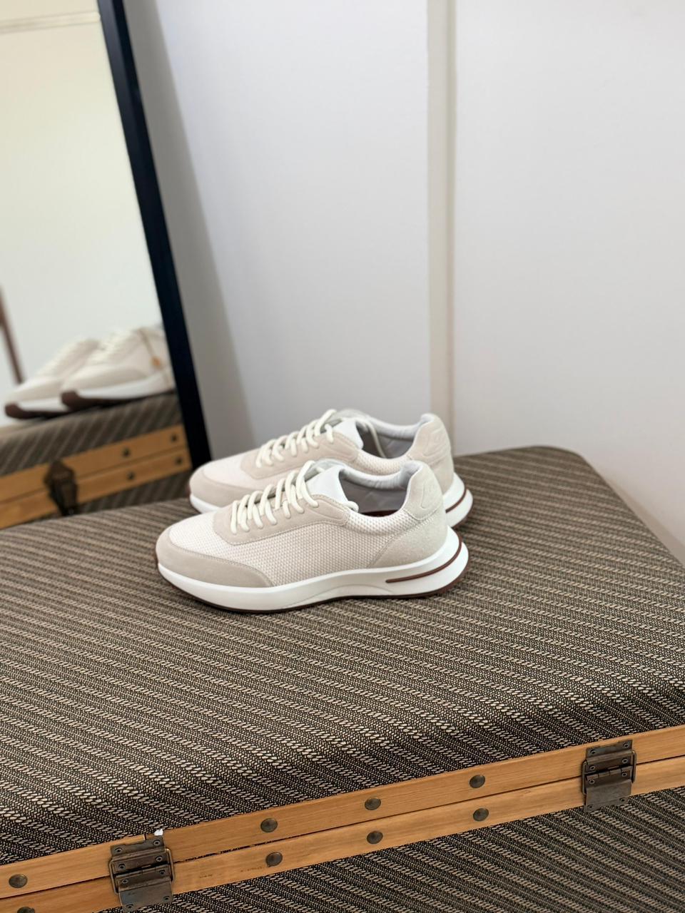Loro piana Mesh & Suede Lace-Up Sneakers