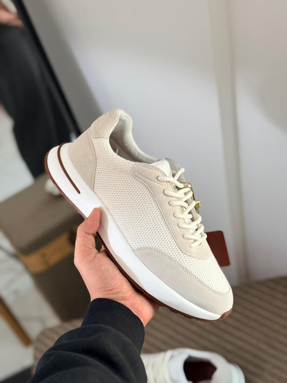 Loro piana Mesh & Suede Lace-Up Sneakers
