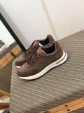 Loro piana Brown Mesh & Suede Low-Top Sneakers