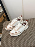 Loro piana Suede-Trim White Sneakers