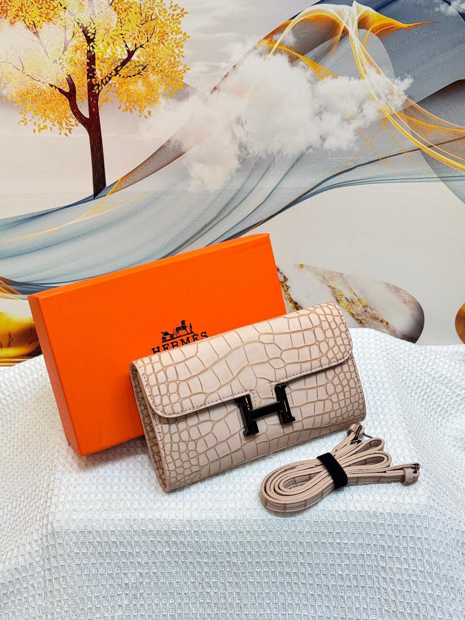 Hermès Constance Long To Go Wallet (Beige/Nude)