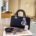 Dior Lady D-Joy Bag (Black Cannage with Crystal/Bead Embellishment)