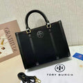 Tory Burch Ella T Monogram Small Tote (Black)