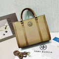 Tory Burch Ella Small Tote (Classic Cuoio / Canvas)