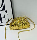 Bottega Veneta Mini Pouch in Intrecciato Leather (Gold)