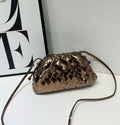 Bottega Veneta Mini Pouch in Metallic Bronze Intrecciato Leather