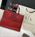 Armani Exchange Logo Plaque Tote Bag (Red)