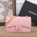 Chanel Camellia Embossed Flap Bag (Light Pink)