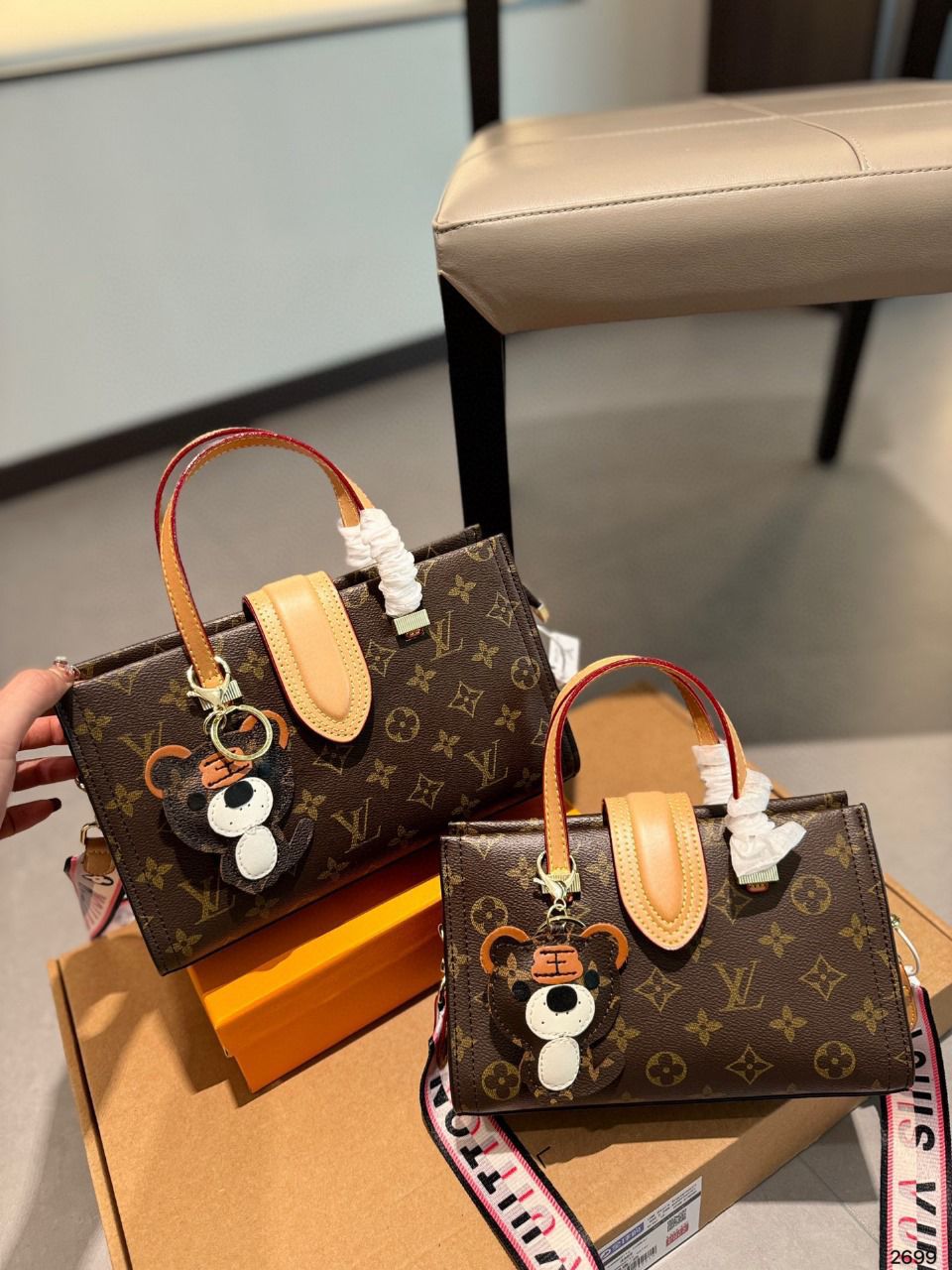 Louis Vuitton OnTheGo BB (Monogram Canvas with Tiger Charm)
