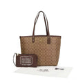 Coach City Tote in Signature Canvas with Pouch (Khaki/Brown)