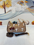 Coach x Peanuts Teri Shoulder Bag in Signature Canvas with Snoopy Woodstock Print (Khaki/Red Multi)