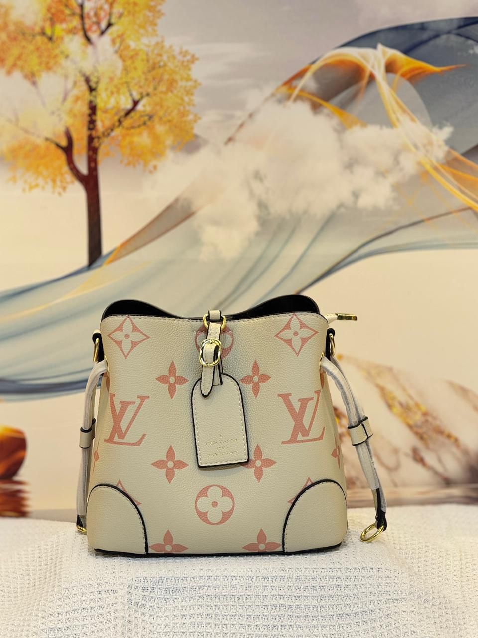Louis Vuitton Nano Noé (Cream/Beige Monogram Empreinte Leather)