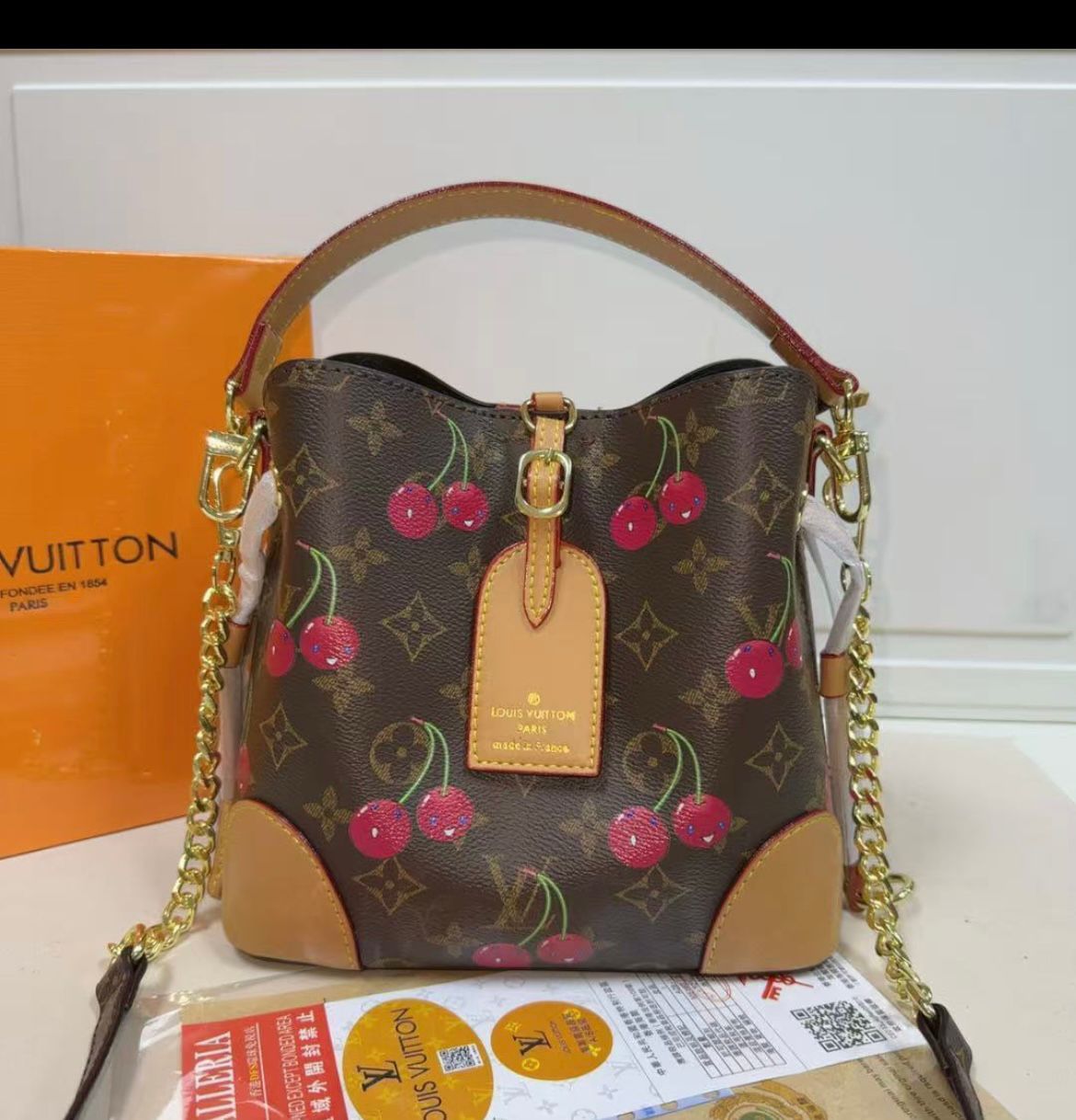 Louis Vuitton Nano Noé (Monogram Cherry Print)