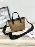 Coach Mini Mollie Tote in Signature Canvas (Khaki/Black)