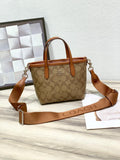 Coach Mini Mollie Tote in Signature Canvas (Khaki/Canyon)