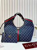 Gucci Ophidia GG Large Tote with Matching Pouch (Blue Tea Denim)