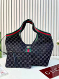 Gucci Ophidia GG Large Tote with Matching Pouch (Black)