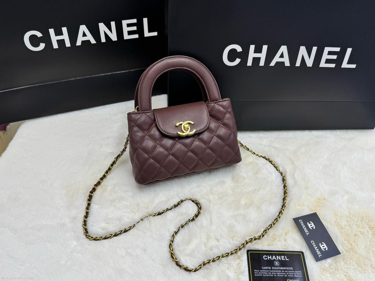 Chanel Nano Shopping Bag (Burgundy)