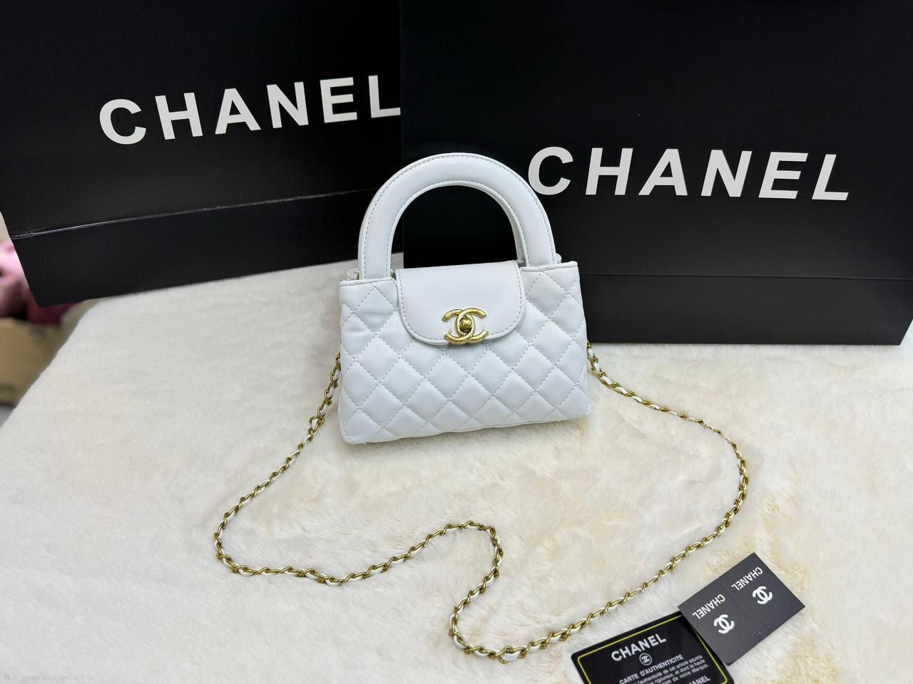 Chanel Nano Shopping Bag (White)