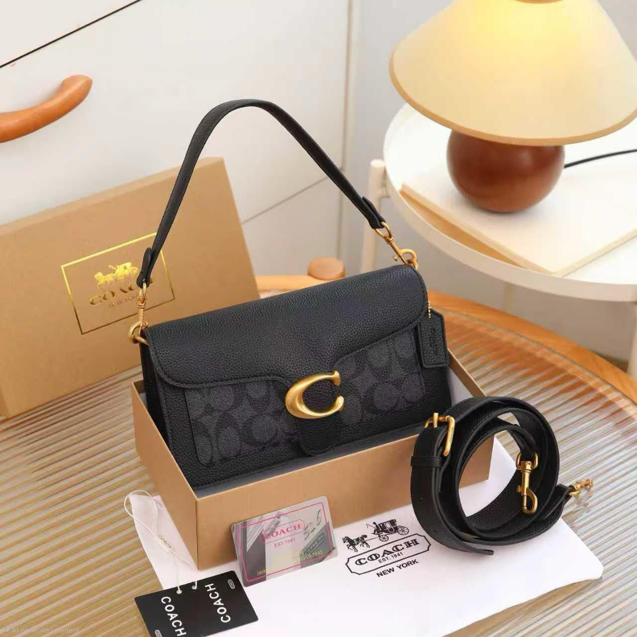 Coach Tabby Shoulder Bag 26 (Black/Charcoal Signature Canvas)