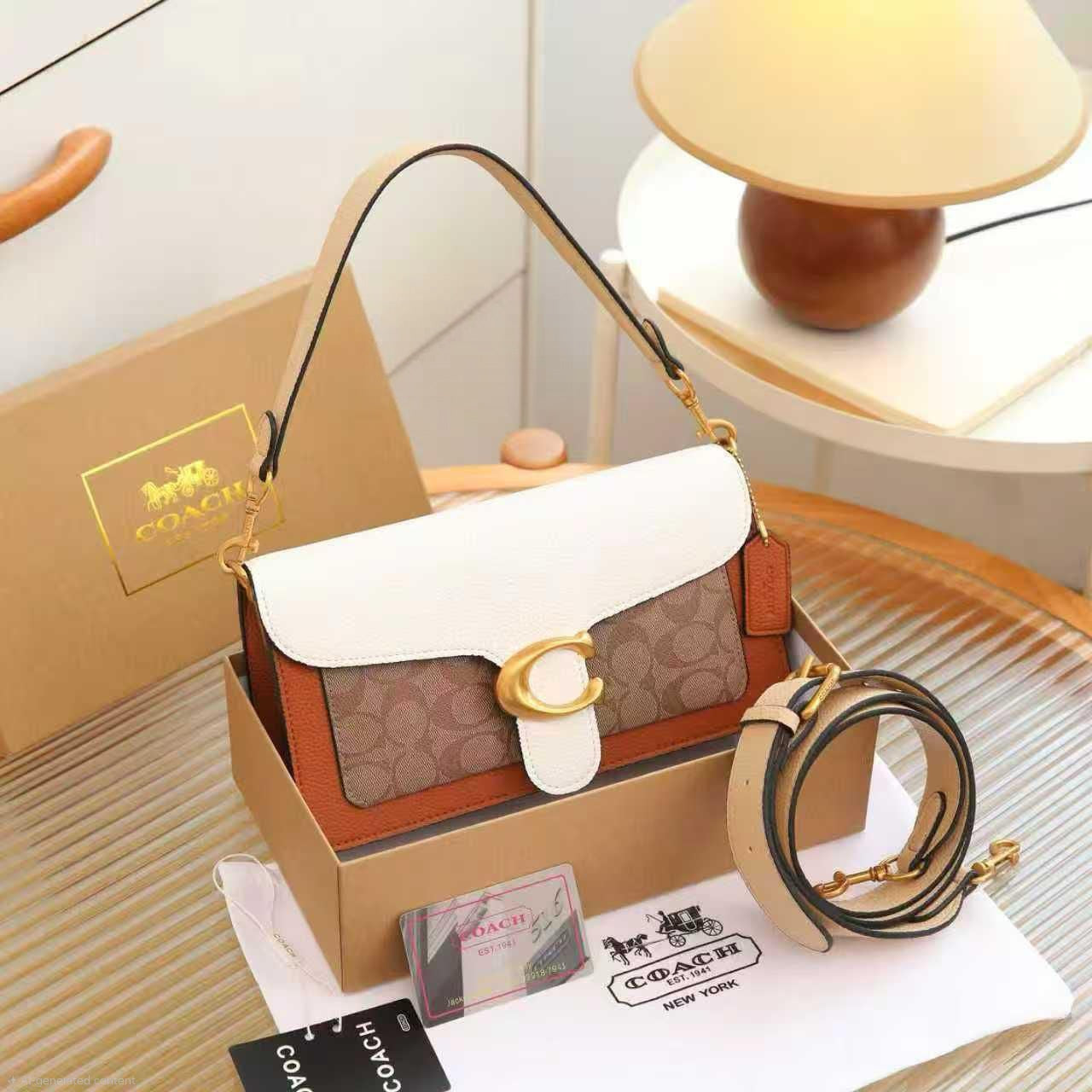 Coach Tabby Shoulder Bag 26 (Chalk/Rust/Signature Canvas)