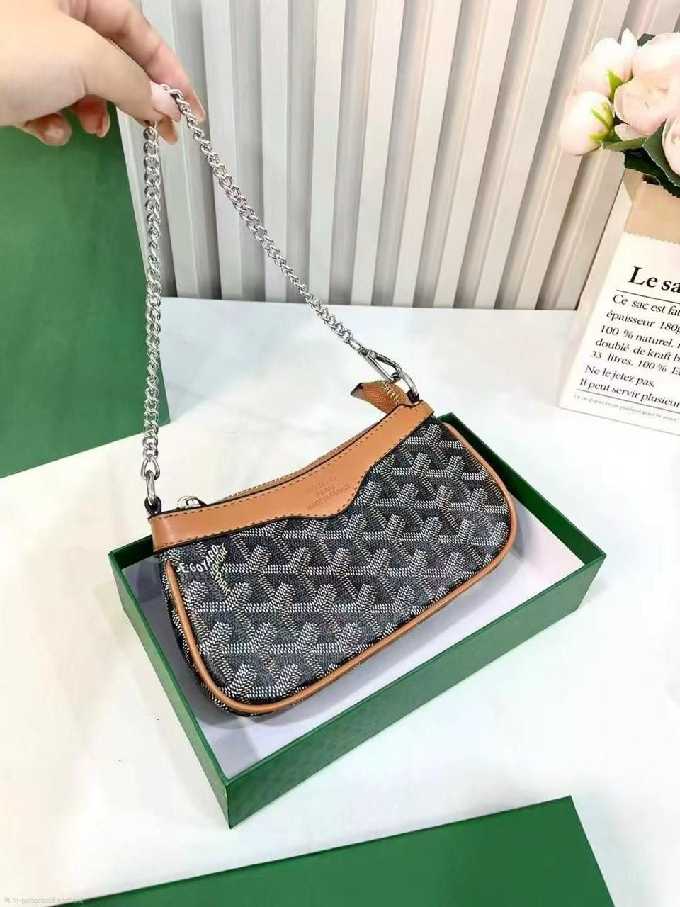 Goyard Vendôme Nano Bag (Black & Tan)