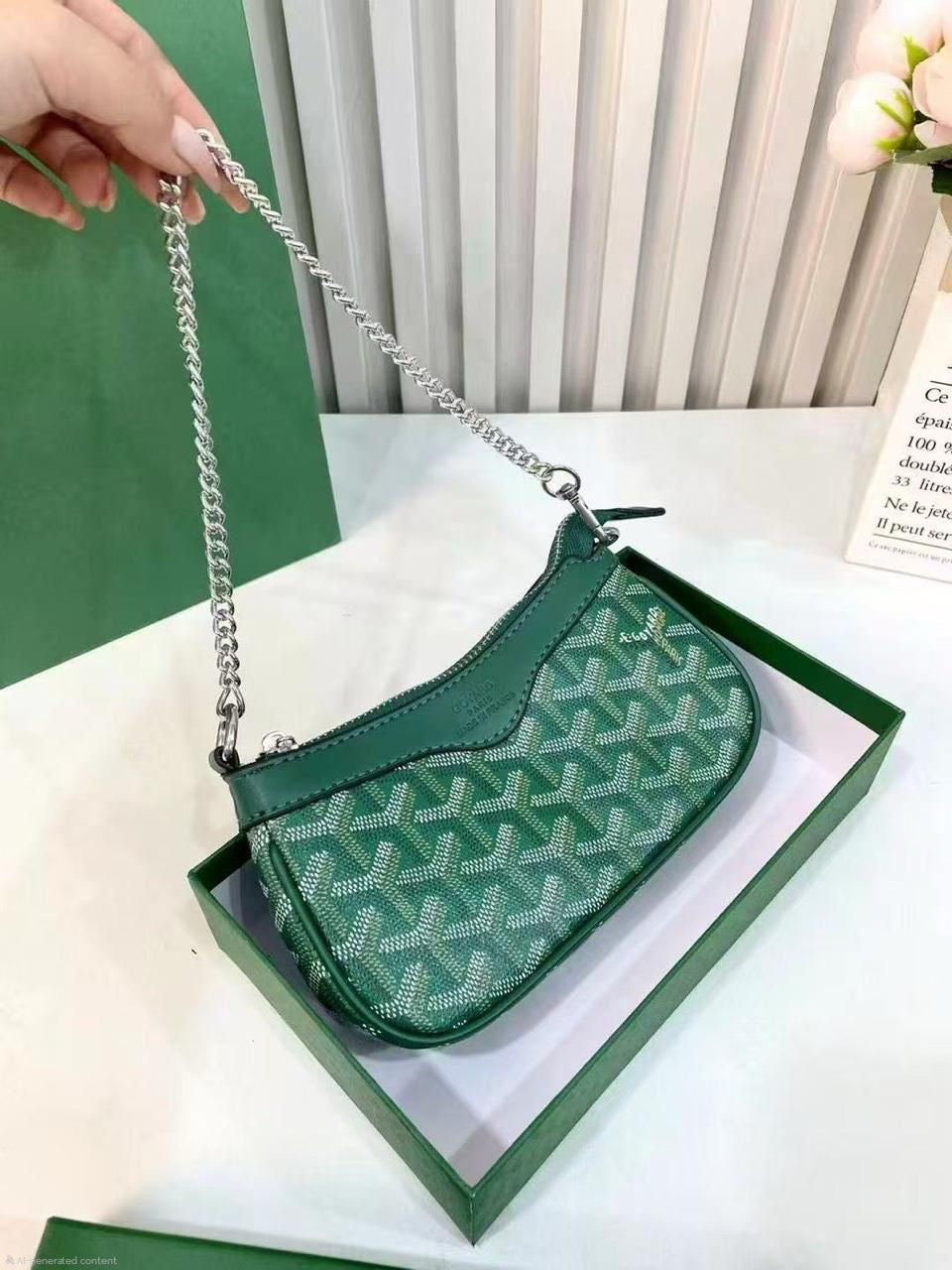 Goyard Baguette Bag (Green)
