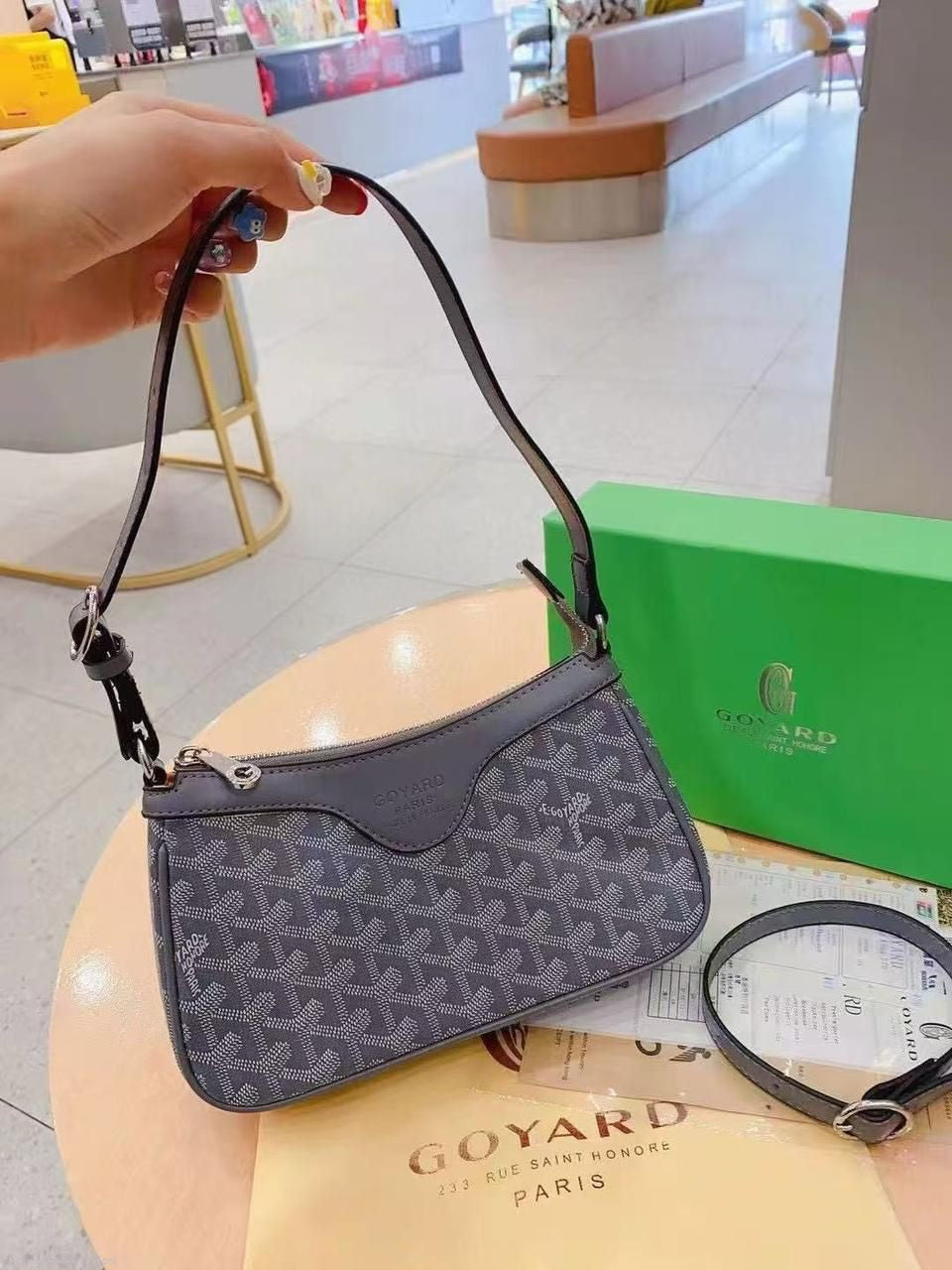 Goyard Baguette Bag (Grey)