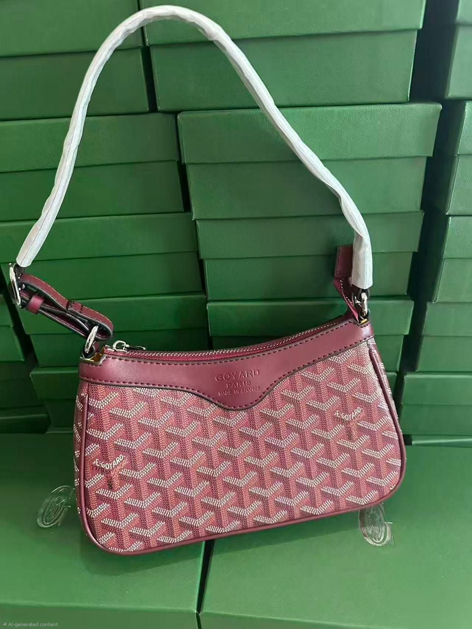 Goyard Baguette Bag (Burgundy)