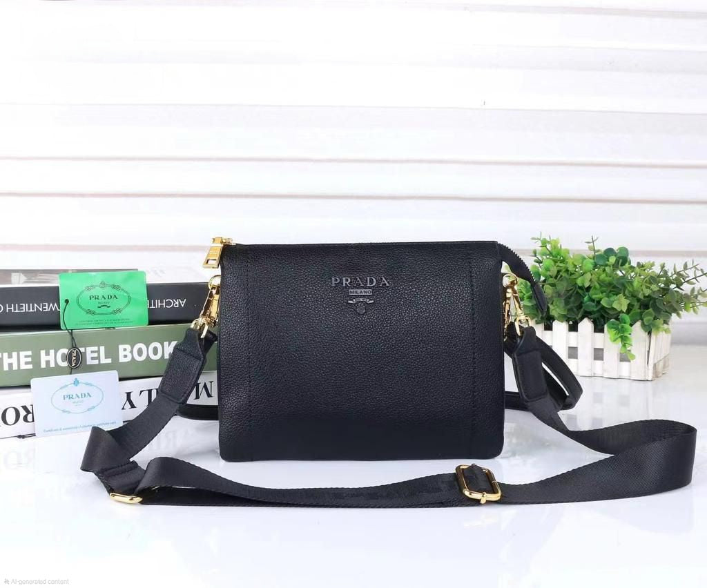 Prada Vitello Phenix Crossbody Bag (Nero Black)