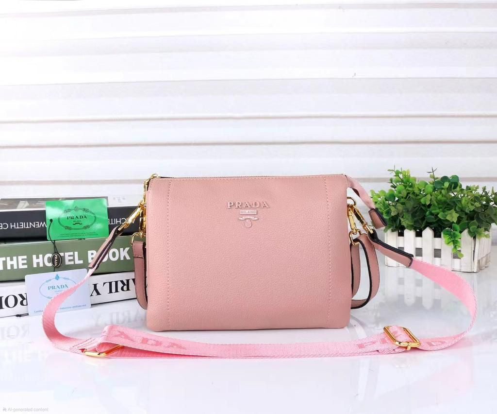 Prada Vitello Phenix Crossbody Bag (Petal Pink)