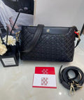 CH Carolina Herrera Embossed Monogram Shoulder Bag (Black)