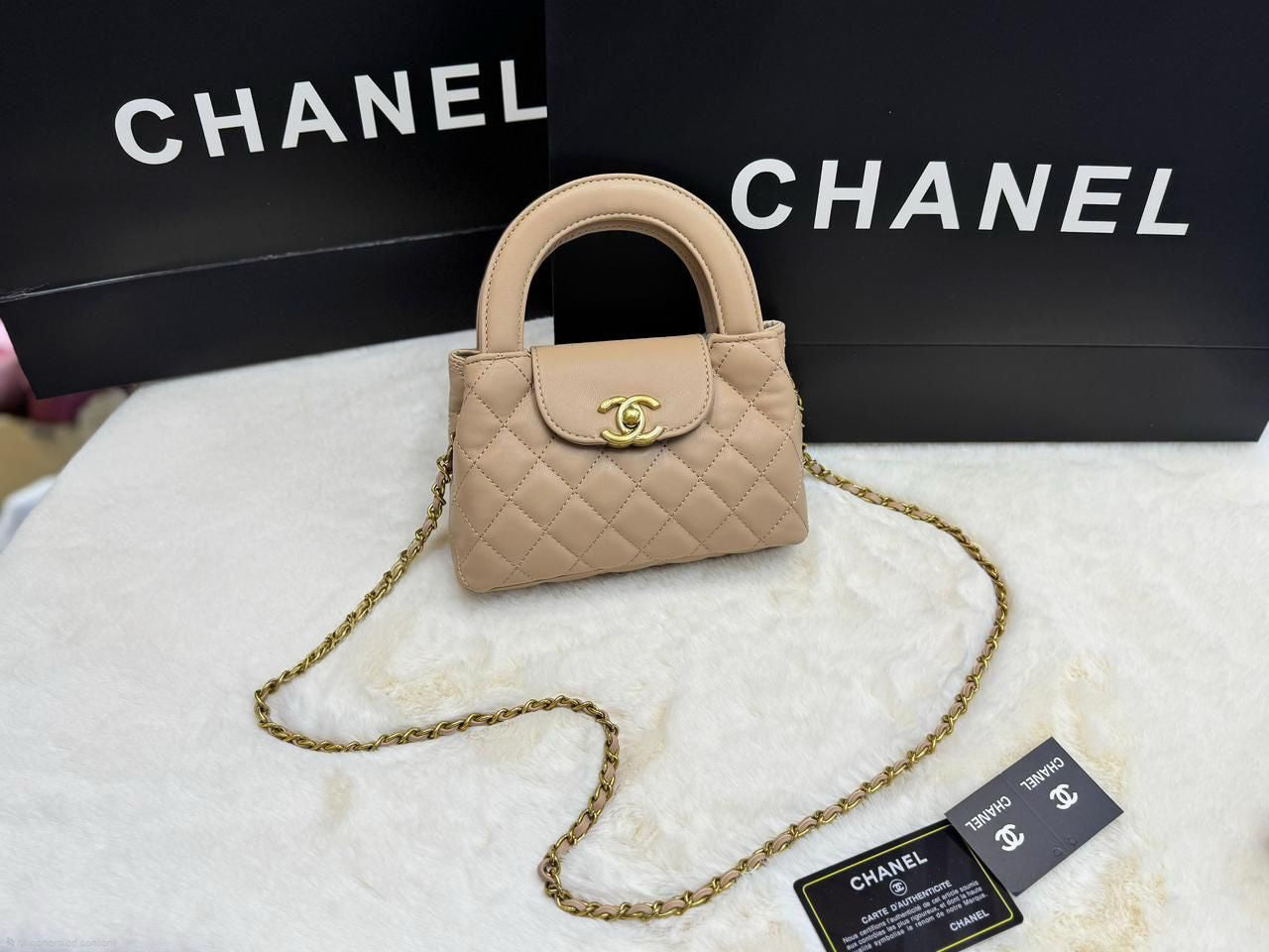 Chanel Nano Shopping Bag Apricot (Light Beige/Peach)