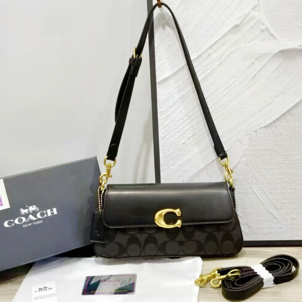 Coach Tabby Shoulder Bag 26 In Signature Canvas (Charcoal/Black)