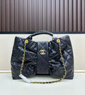 Chanel Quilted Leather Bow Tote (Black)