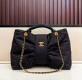 Chanel Quilted Nylon Bow Tote (Black)