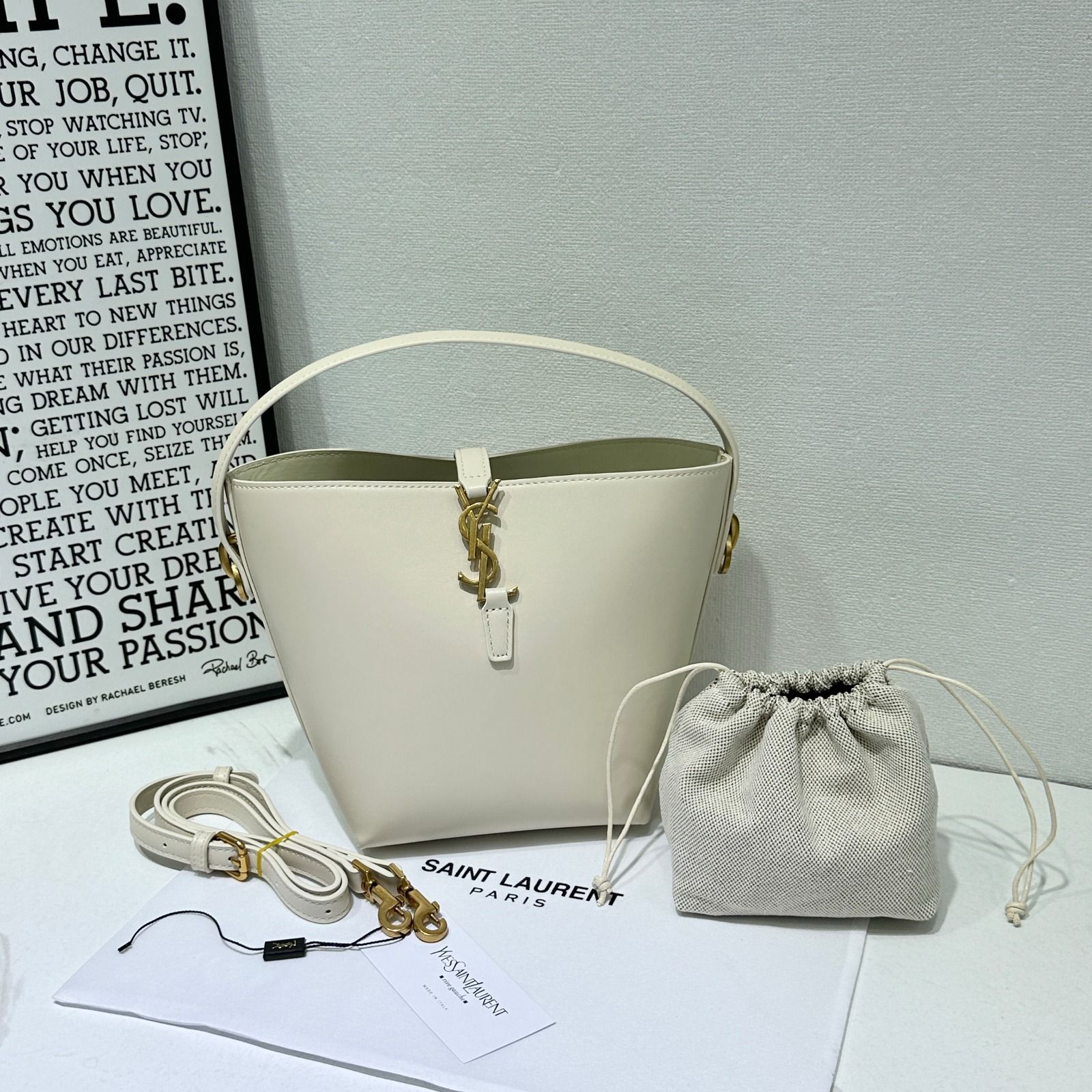 Saint Laurent Le 37 Bucket Bag (White)