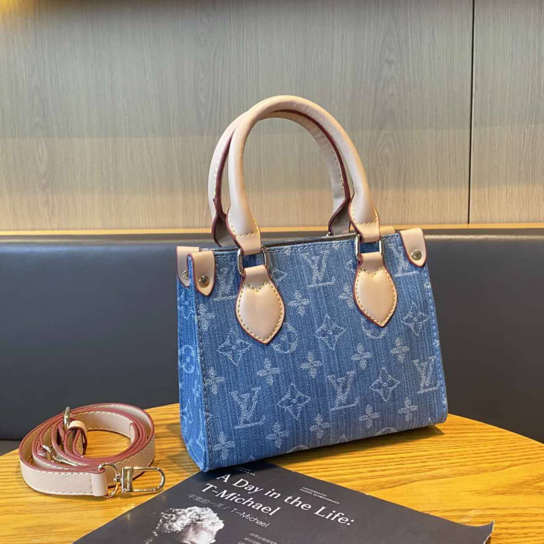Louis Vuitton OnTheGo PM (Monogram Denim Blue with Beige Trim)