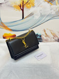 Saint Laurent Sunset Medium in Smooth Leather (Black with Gold Hardware)