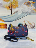 Coach Teri Shoulder Bag in Signature Canvas with Heart Cherry Print (Midnight/Navy Multi)