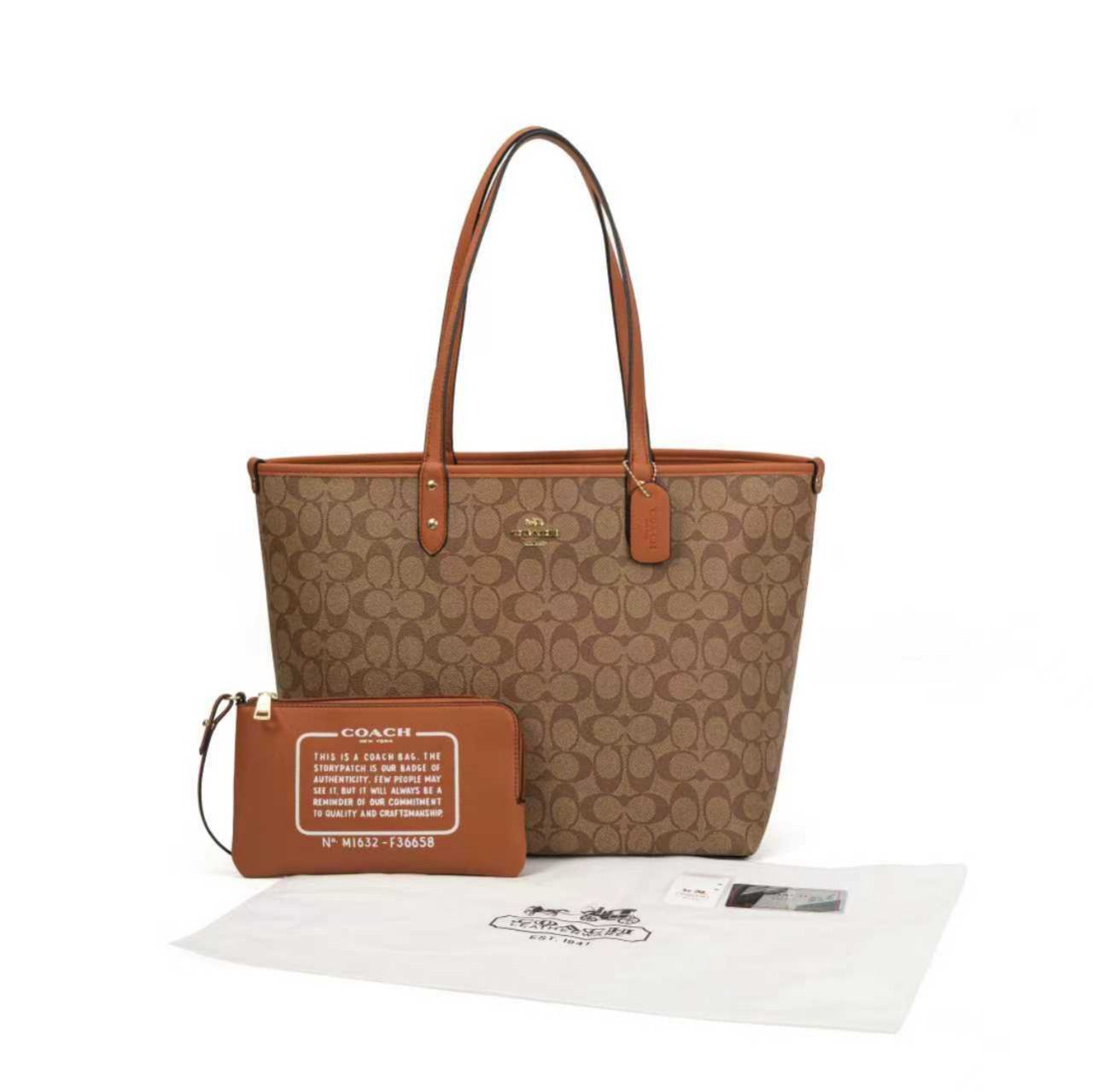 Coach City Tote in Signature Canvas with Pouch