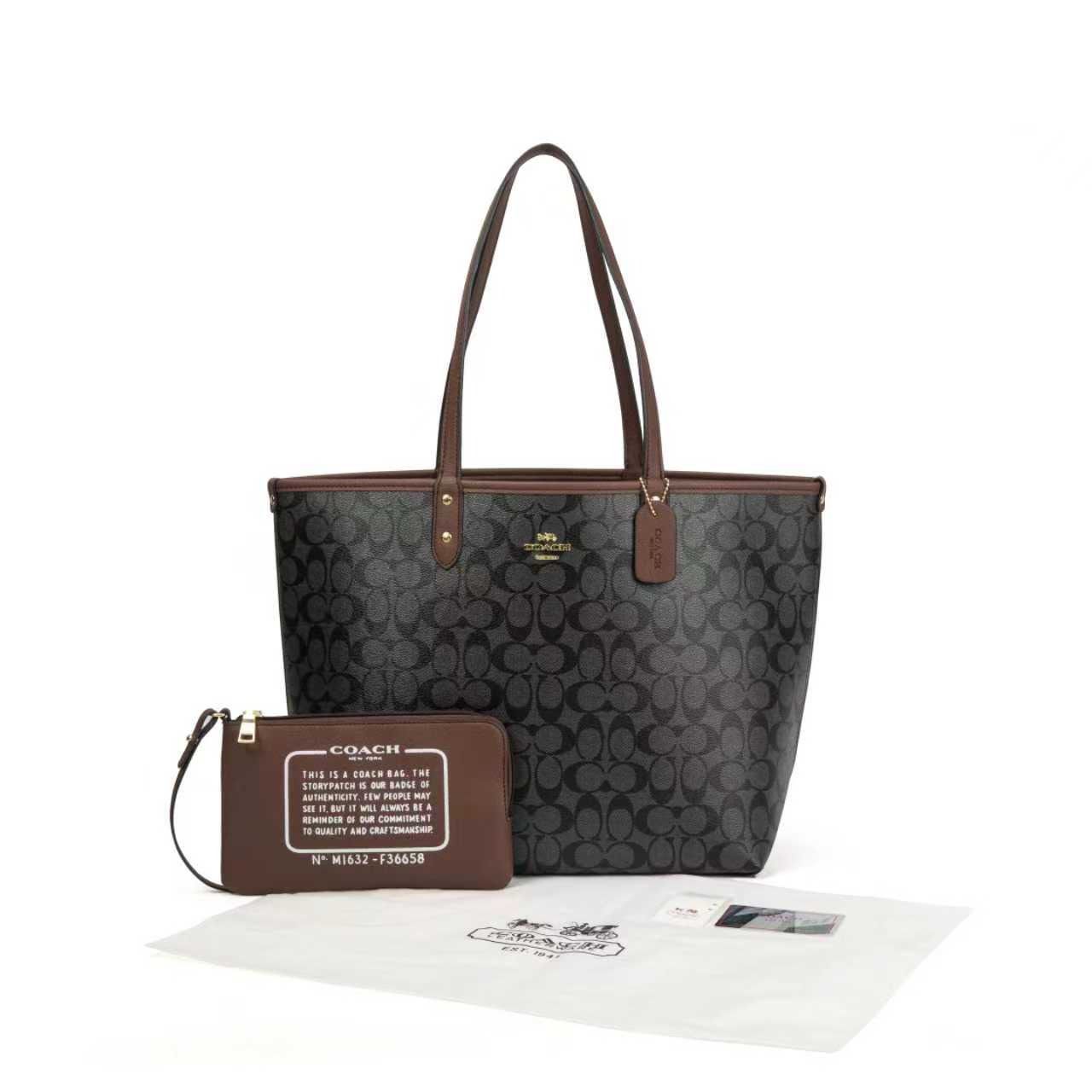 Coach Reversible City Tote in Signature Canvas (Brown/Black)