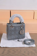Lady Dior My ABCDior Bag with Crystal Cannage Embroidery(cloud blue)