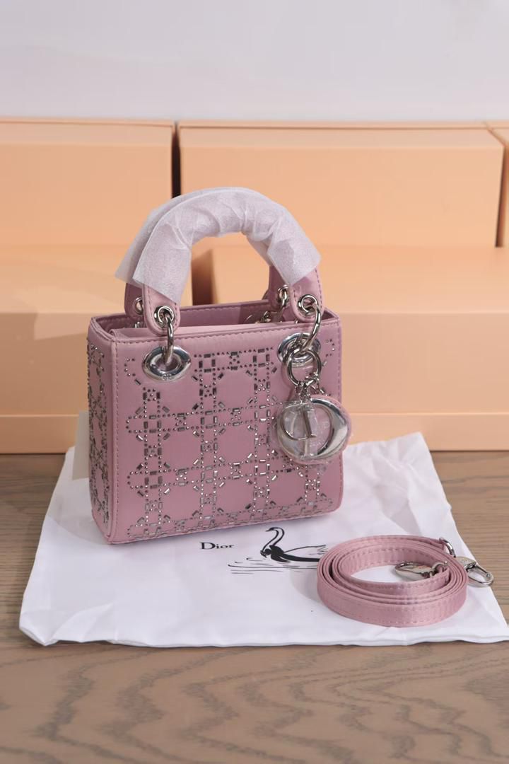 Lady Dior My ABCDior Bag with Crystal Cannage Embroidery (Pastel Pink)