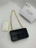 Celine Chain Shoulder Bag Cuir Triomphe (Shiny Calfskin - Black)