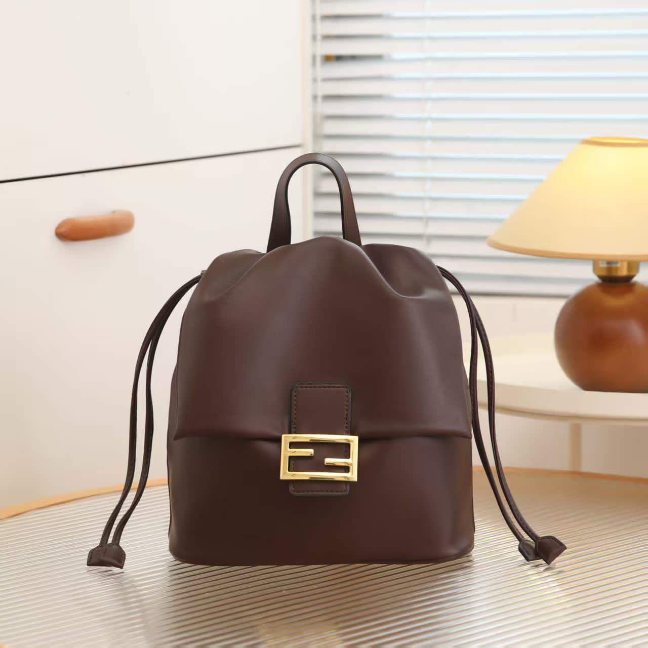 Fendi Baguette Backpack (Dark Brown)