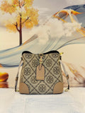 Tory Burch T Monogram Jacquard Small Bucket Bag (Hazel/Gardenia)